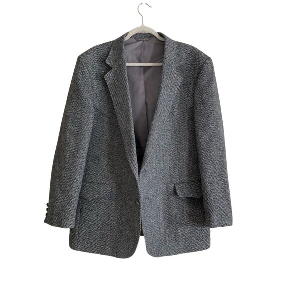 Vintage 60s Levi’s Gray Wool Tweed Single Breasted Western Formal Blazer Sz 46R - Picture 12 of 16